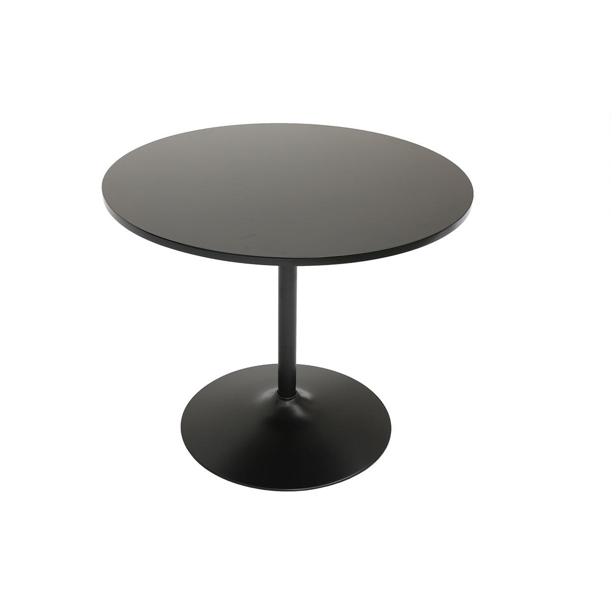 ESSTISCH Rund Schwarz D90 CALISTA - Schwarz, Holz (90/90/75.5cm) - Miliboo