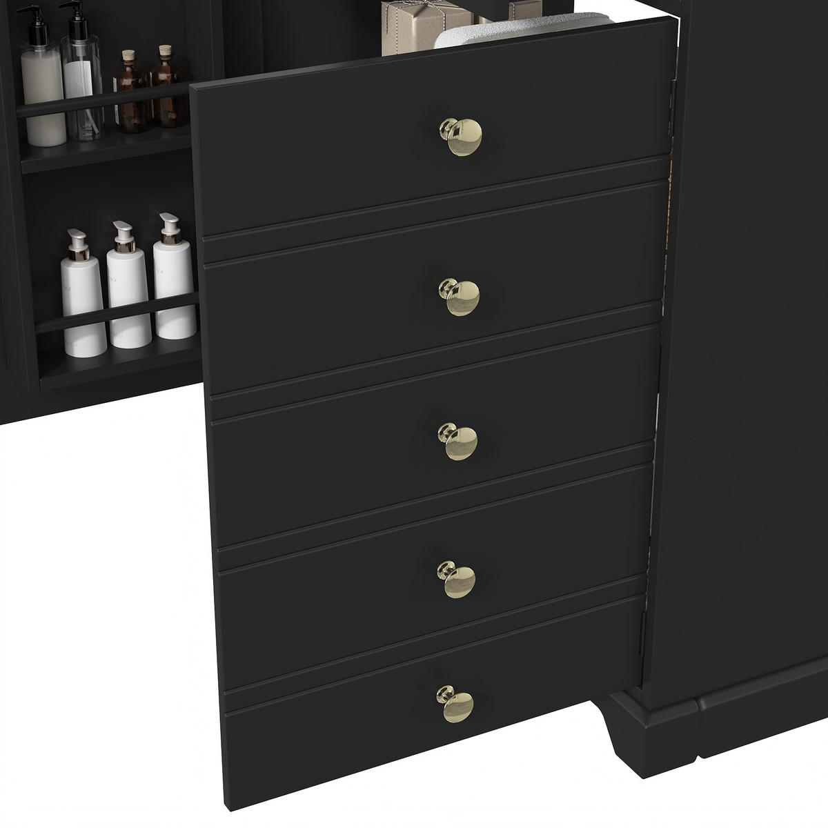 WASCHTISCH Schwarz 91.5/47/86.5 cm - Schwarz, Holz (91.5/86.5/47cm) - PANGIVO