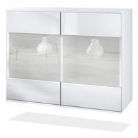 KOMMODE Bari Weiß Hochglanz - Weiß Hochglanz, Holzwerkstoff (92.5/73.5/35cm) - Vladon