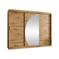 SCHWEBETÜRENSCHRANK Wika 250 cm mit Schubladen - Silberfarben/Eiche Artisan, Holzwerkstoff/Kunststoff (250/200/62cm) - MIRJAN24
