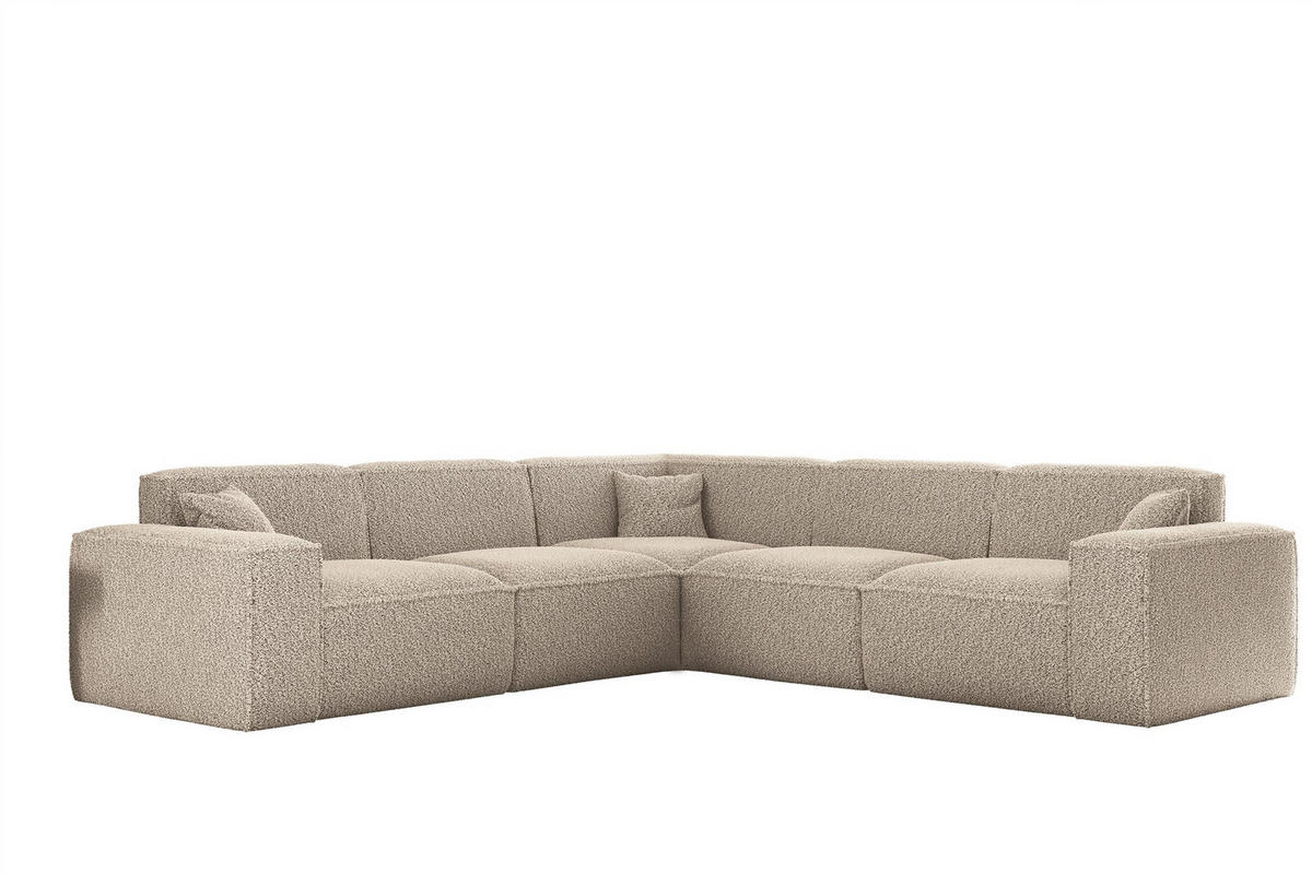 ECKSOFA Celes Premium In Sven - Hellbraun, Holzwerkstoff/Textil (246/246cm) - Fun Möbel