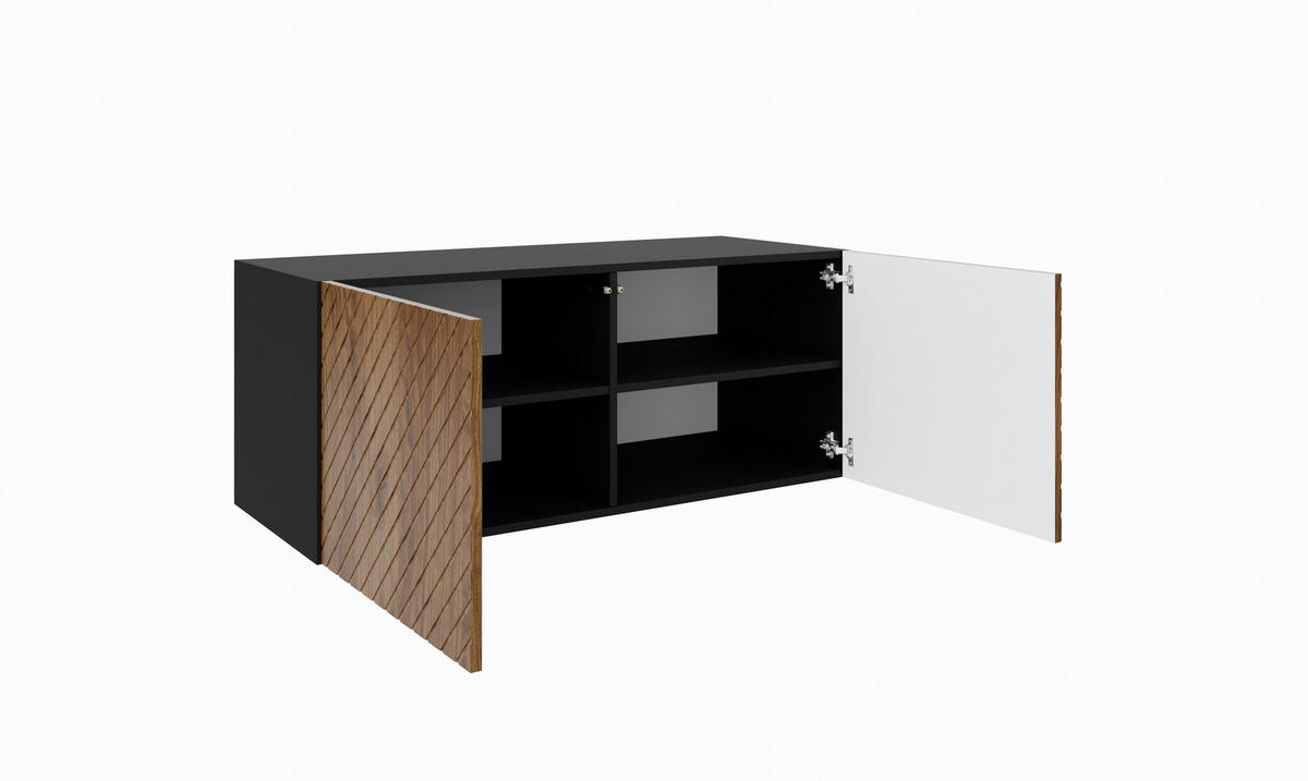 TV-SCHRANK KLER - Wildeiche/Schwarz, Holzwerkstoff (100/41/40cm) - Meblini
