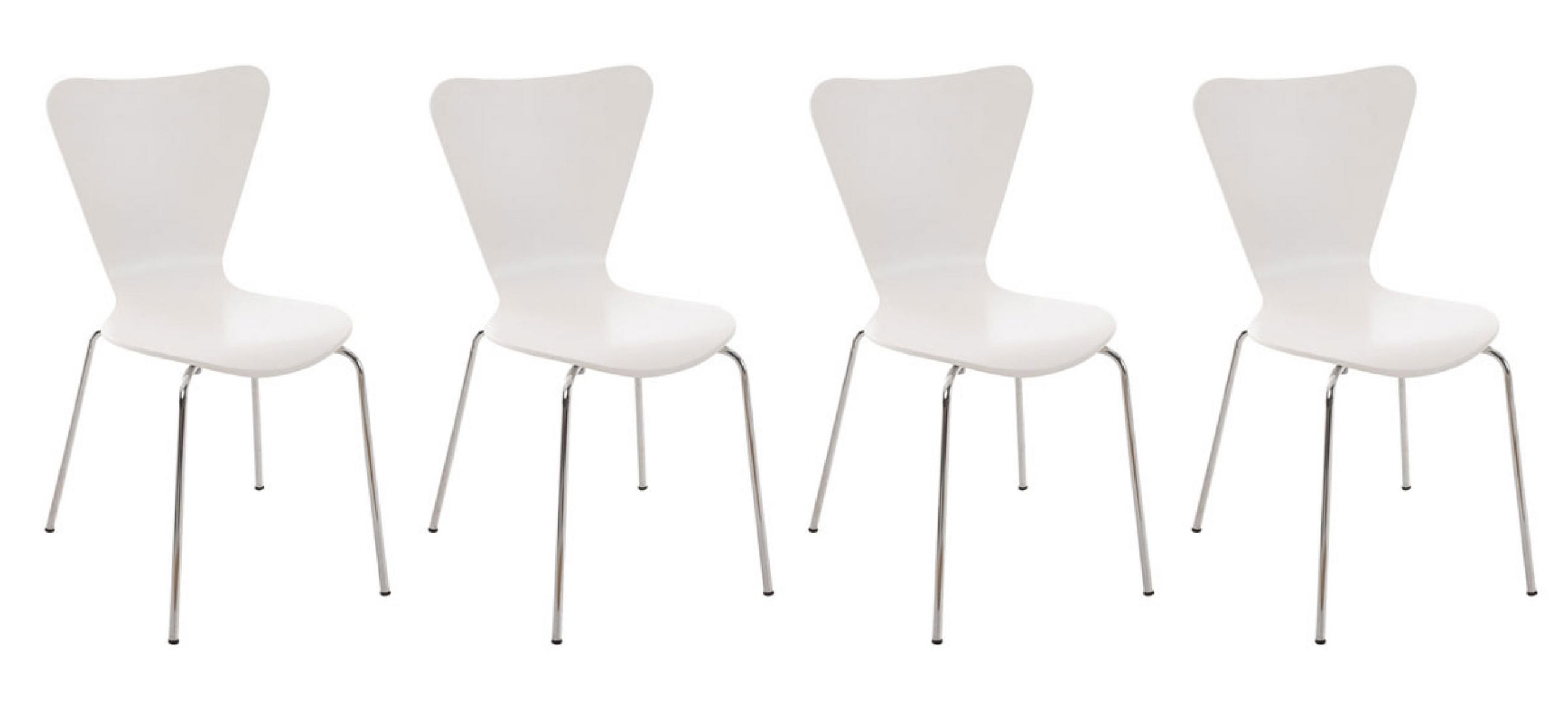 BESUCHERSTUHL Groningen - 2er Set weiß - Weiß, Metall (46/81/47cm) - TPFLiving