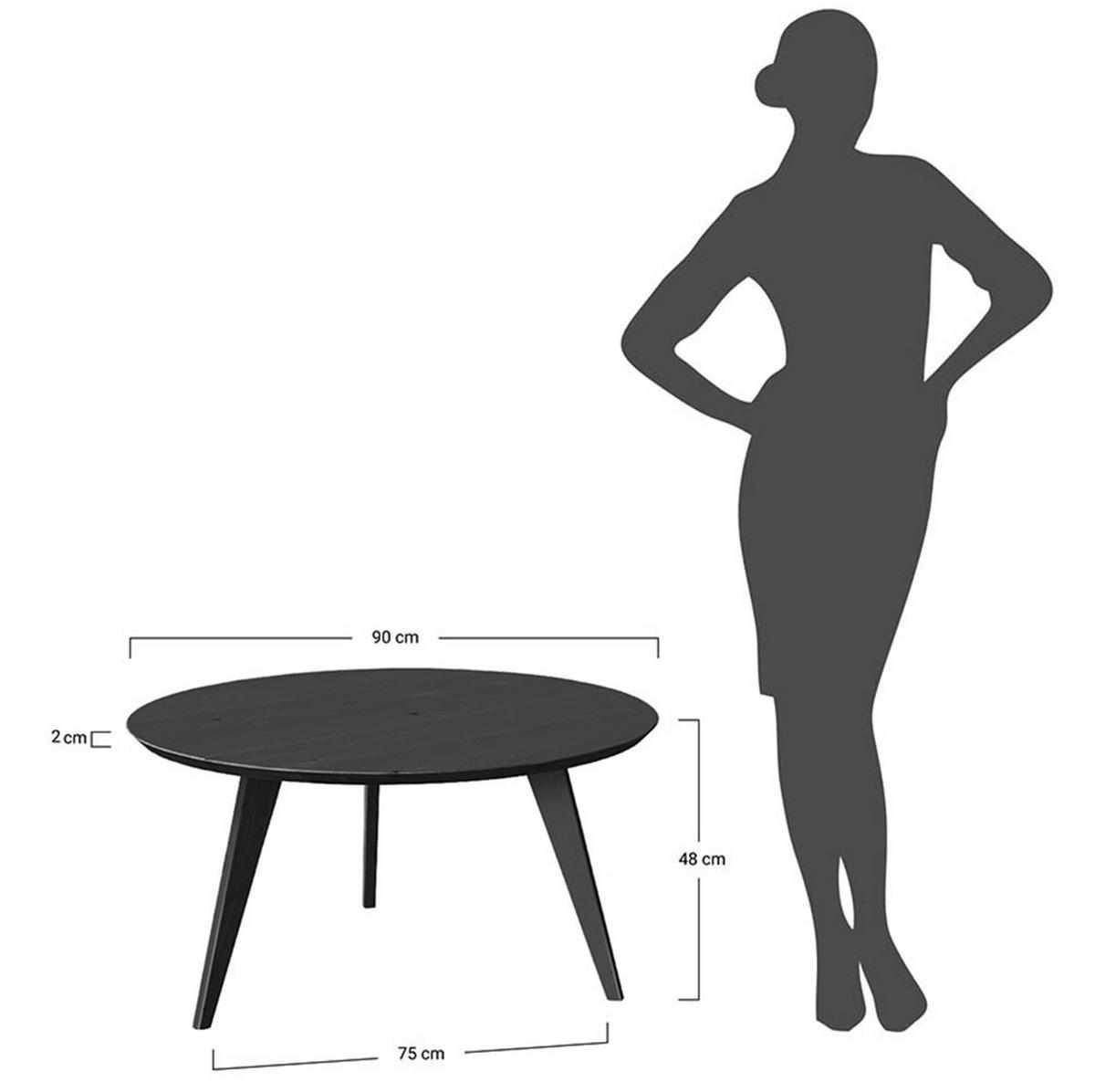 COUCHTISCH Orbetello Schwarz 90 / 90 / 48cm - Schwarz, Holz (90/90/48cm) - Feldmann-Wohnen