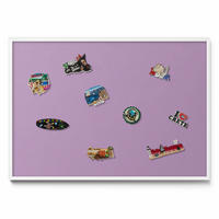 MAGNETTAFEL 100x70 cm Weißer Rahmen Pastelllila - Aubergine, Metall (100/70/0.4cm) - TULUP