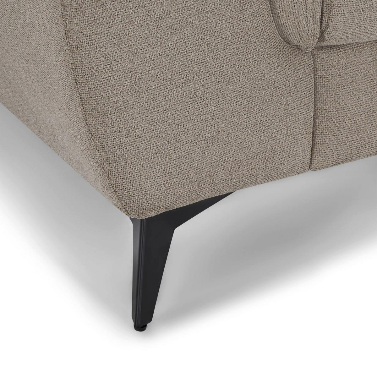 ECKSOFA Webstoff Beige - Beige/Schwarz, Textil/Metall (290/95cm) - Furnhouse