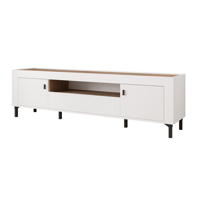 TV-LOWBOARD AVENA stehend, 177 cm Weiß/Eiche - Weiß, Holzwerkstoff/Kunststoff (177/52/40cm) - Idohome