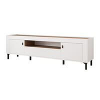 TV-LOWBOARD AVENA stehend, 177 cm Weiß/Eiche - Weiß, Holzwerkstoff/Kunststoff (177/52/40cm) - Idohome