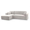 ECKSOFA L Form Catea Weiß 279/145/84 cm Links mit Schlaffunktion - Creme/Schwarz, Kunststoff/Textil (145/279cm) - AX Living