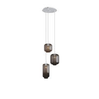 GALERIELEUCHTE Velo 3-flammig Rauch Ø 18/20/25cm - Anthrazit/Weiß, Glas (25/25/27cm) - s.luce