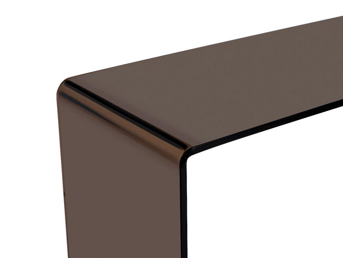 KONSOLENTISCH - 110 cm x 35 cm - Glas - Transparent, Braun - ALONZO - Transparent/Braun, Glas (35/110/75cm) - Vente-Unique