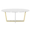 COUCHTISCH Rocket Weiß, Goldene Metallgestell, Hochglanz - Goldfarben/Weiß, Glas/Holzwerkstoff (60/110/45.5cm) - Dancan