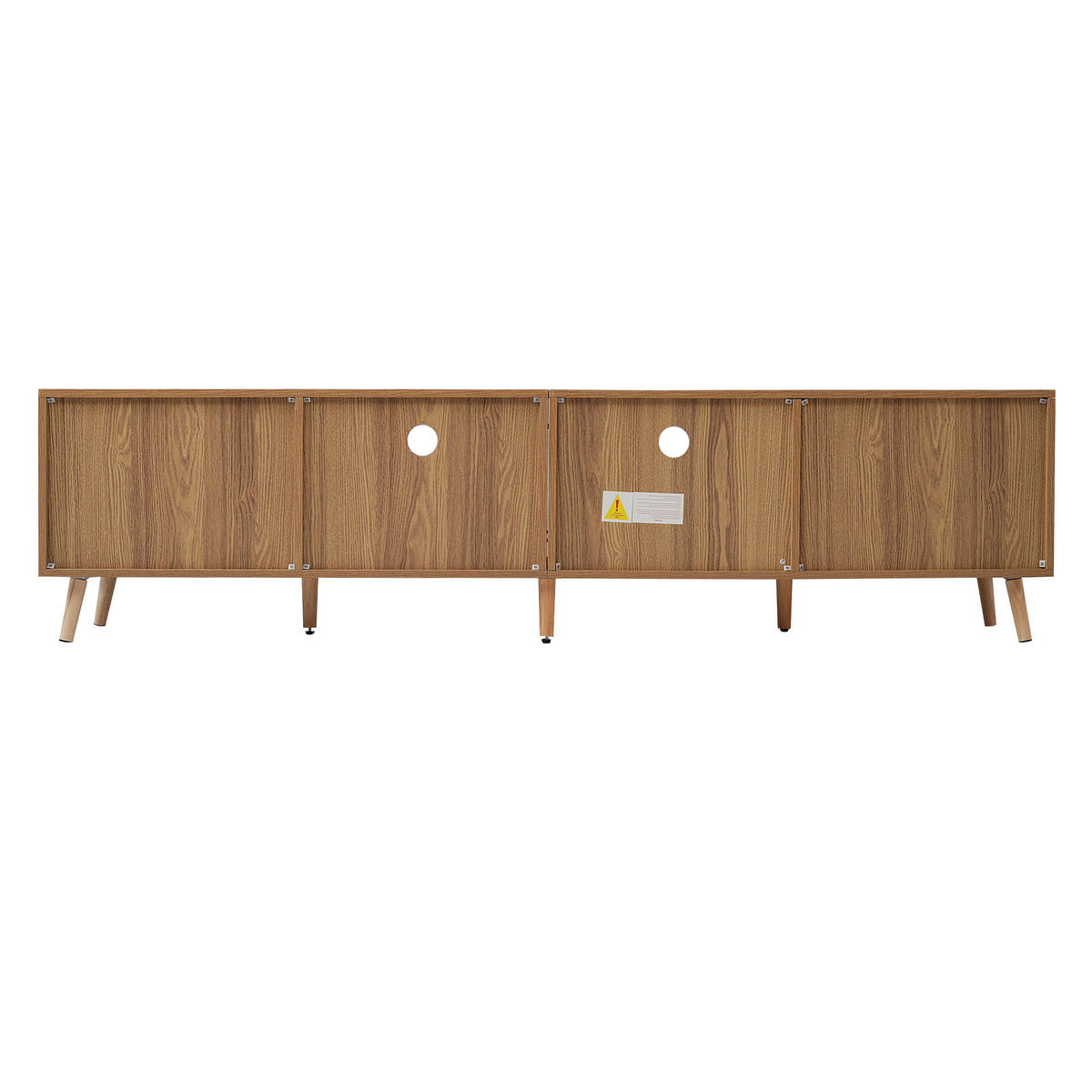 TV-ELEMENT 200/37/49 cm Rattan-Optik mit Massivholzfüßen - Eichefarben, Holzwerkstoff (37/49/200cm) - Korfee