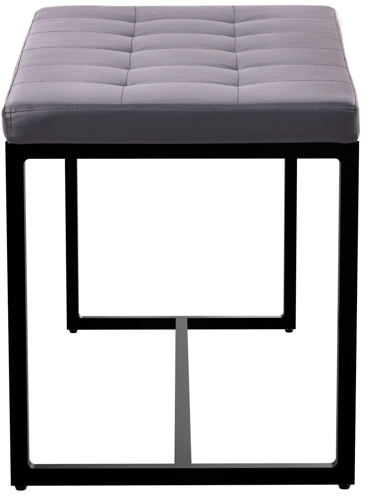 SITZBANK 100/40 cm Kunstleder grau - Schwarz/Grau, Textil/Metall (100/48/40cm) - CLP
