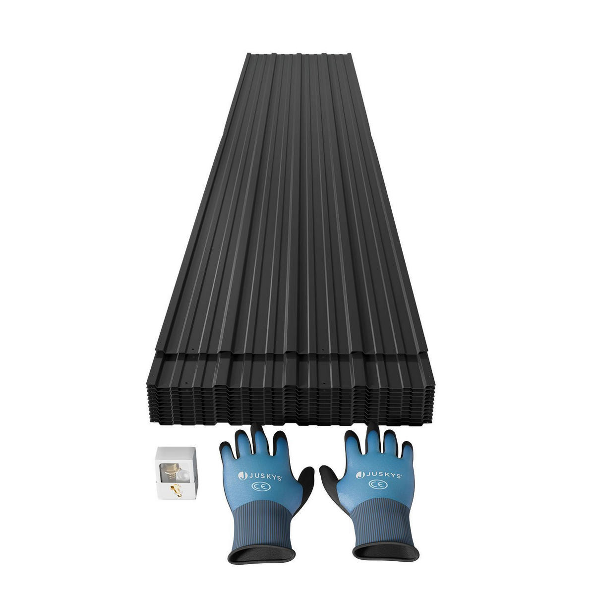 PROFILBLECH Anthrazit 110x45 cm 14er-Set - Anthrazit, Metall (45/110cm) - Juskys