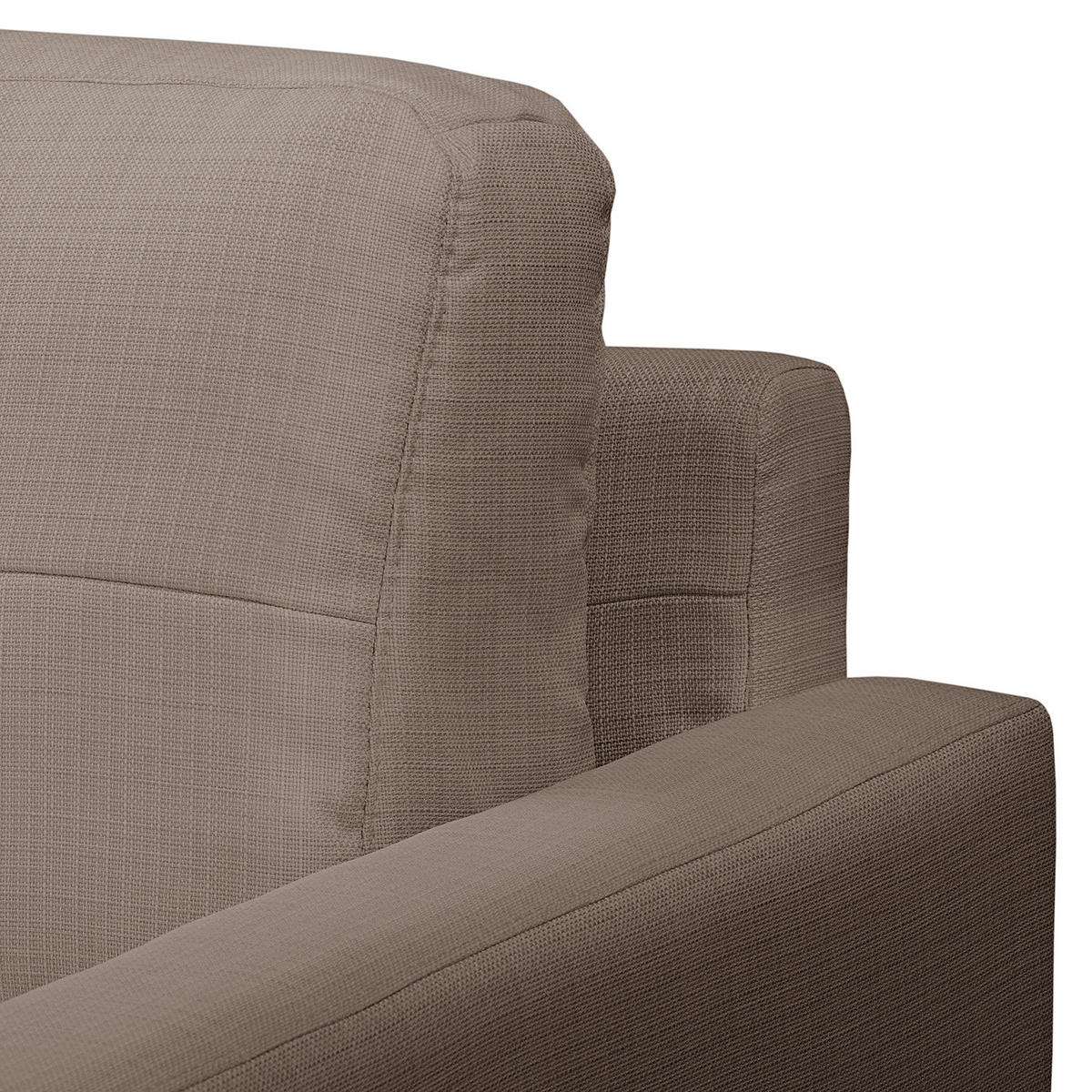 3-SITZER SOFA - Strukturstoff - Hellbraun, Textil (198/88/90cm) - home24