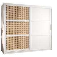 SCHWEBETÜRENSCHRANK 200/200/62 2-türig - Silberfarben/Weiß, Holz/Kunststoff (200/200/62cm) - MÖBEL KRYSPOL