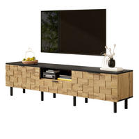 TV-LOWBOARD mit Mosaikfront 170 x 35 x 44,5 cm Holzoptik Natur/Schwarz - Braun, Holzwerkstoff (35/44.5/170cm) - Beauniv