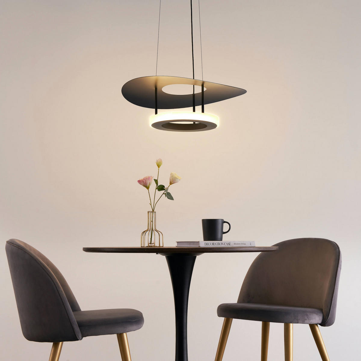 HÄNGELEUCHTE Onil, Schwarz, 90cm - Schwarz, Metall (42/42/90cm) - KOSILUM