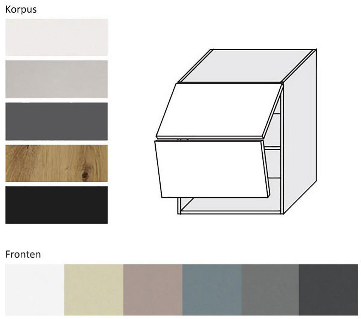 KÜCHENHÄNGESCHRANK Kvantum W8B/60 Dust Grey Matt / Lava Matt 60 / 32,5 / 72cm - Dunkelgrau/Grau, Holz/Holzwerkstoff (60/72/32.5cm) - Feldmann-Wohnen