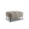 POUF Samt Stoff Grau - Taupe/Schwarz, Textil/Metall (78/41/60cm) - Makamii