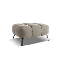 POUF Samt Stoff Grau - Taupe/Schwarz, Textil/Metall (78/41/60cm) - Makamii