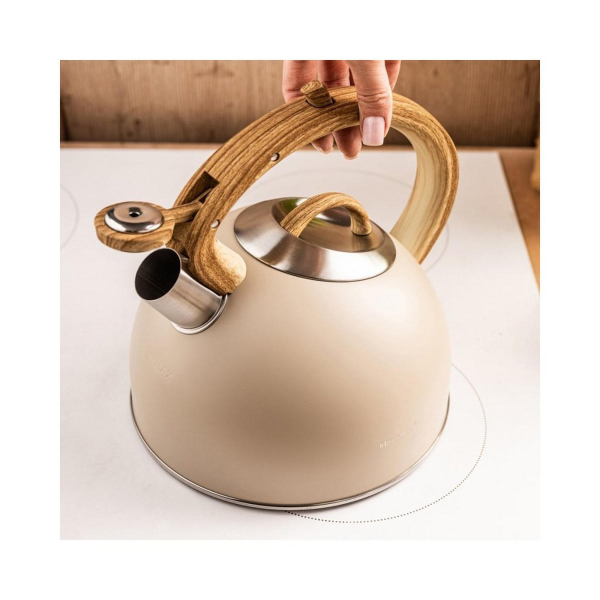 WASSERKESSEL Beige 23/21/22 cm KB7913 - Beige, Metall (23cm) - Klausberg 
