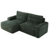 ECKSOFA BELLUNO L Grün Cord - Links - Schwarz/Grün, Textil (144/233cm) - MKS