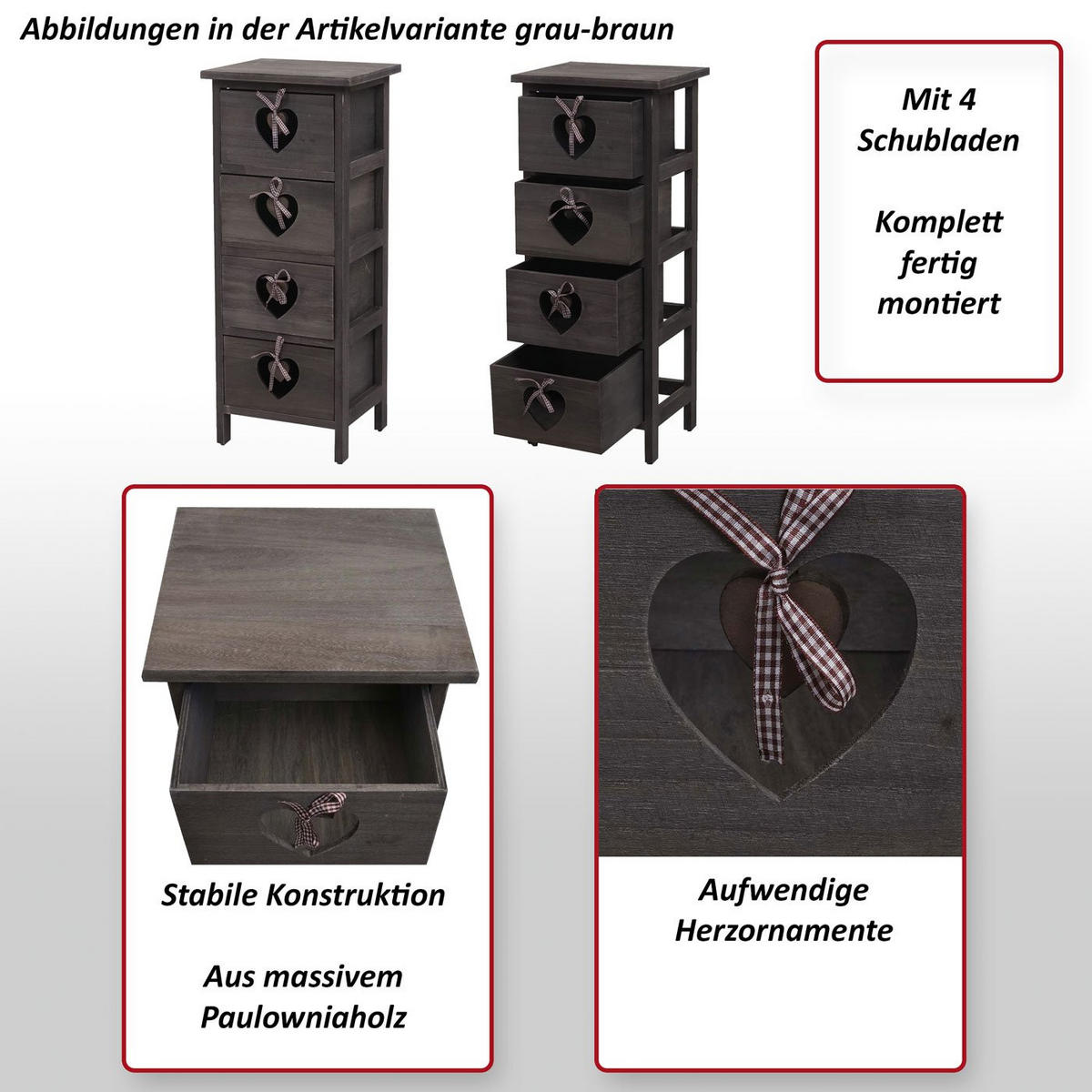 KOMMODE Grau, Blau - Blau/Grau, Holz (29/70/25cm) - MCW