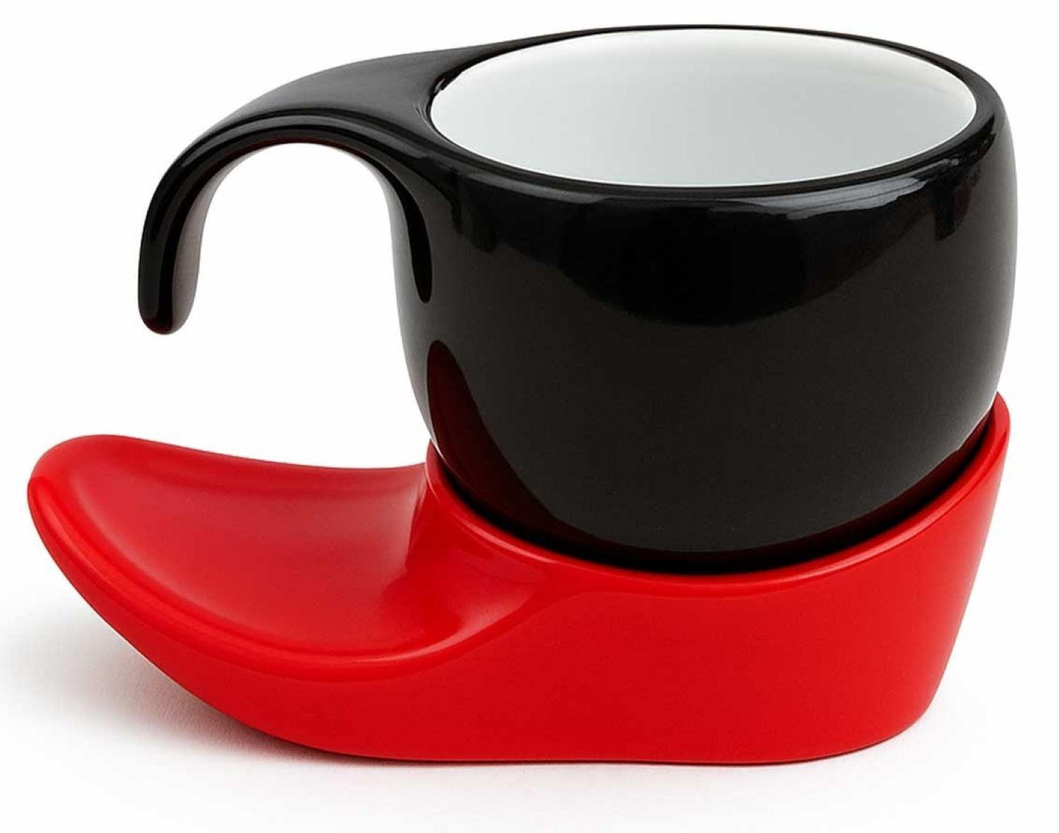 ESPRESSOTASSE Vision 2tlg „black & red“ - Weinrot, Keramik (0.06L) - Luigi Colani Porzellan