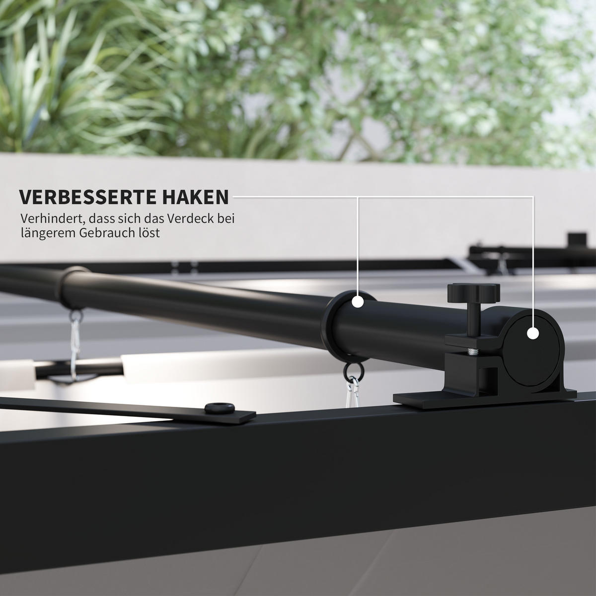 PERGOLA ca. 3x3 m Freistehend Terrassenüberdachung mit Schiebedach, magnetisch - Grau, Textil/Metall (298/230/298cm) - Outsunny