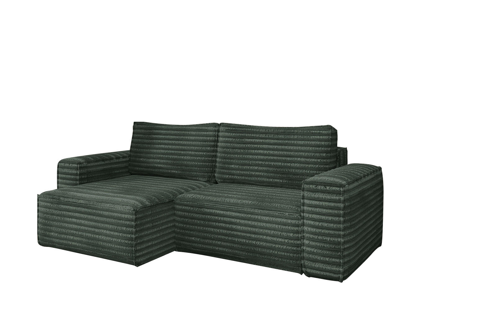 ECKSCHLAFSOFA Bohoo-Ecksofa mit Schlaffunktion stoff Velo Grün Links - Grün, Holz/Textil (140/248cm) - Kaiser Möbel