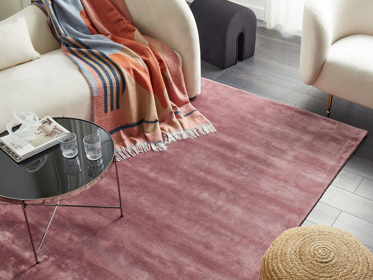 KURZFLOR-TEPPICH Gesi II 200/140 cm - Pink, Naturmaterialien (140/200cm) - Beliani