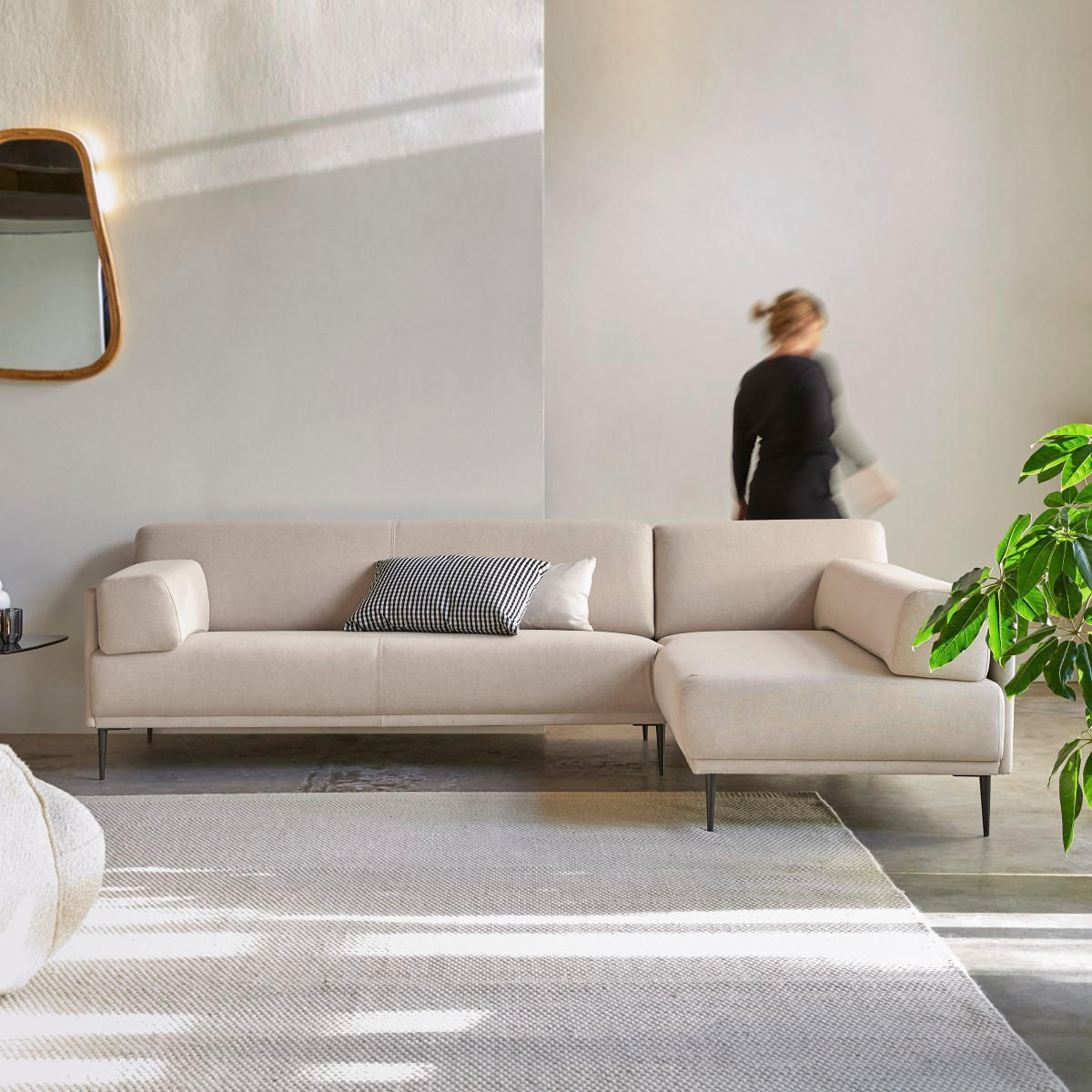 SOFA Finn Beige aus Stoff - Beige, Textil (271/81/180cm) - Tikamoon