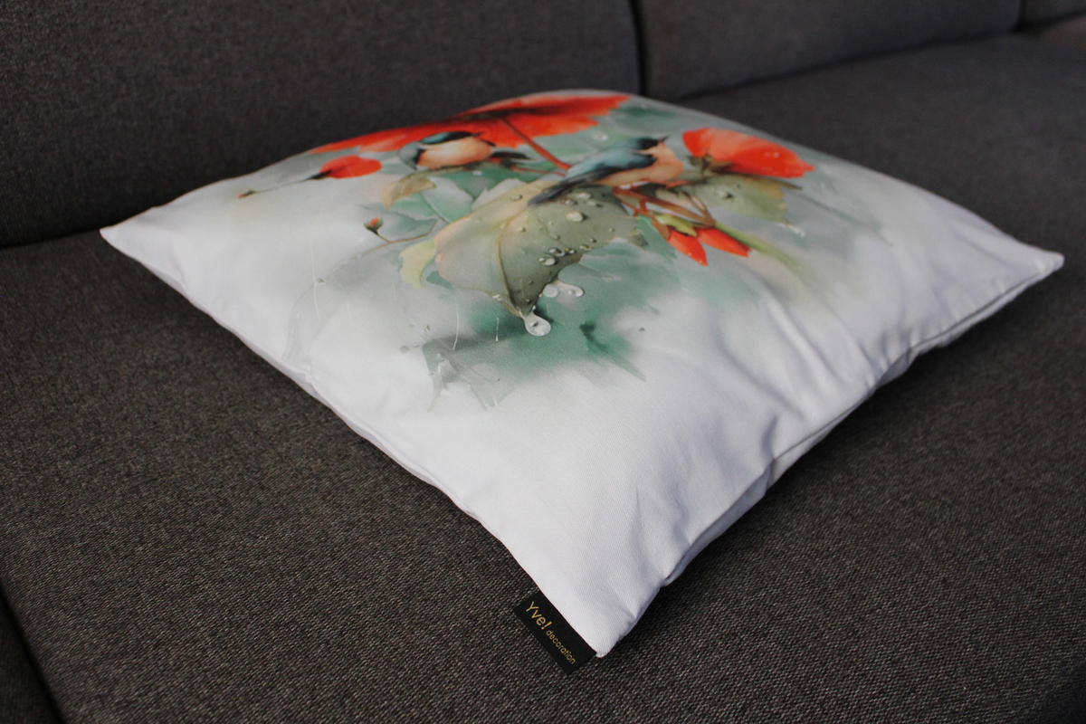 KISSENHÜLLE FRÜHLINGSFEST VÖGEL - Multicolor, Textil (50/50cm) - Yve! decoration