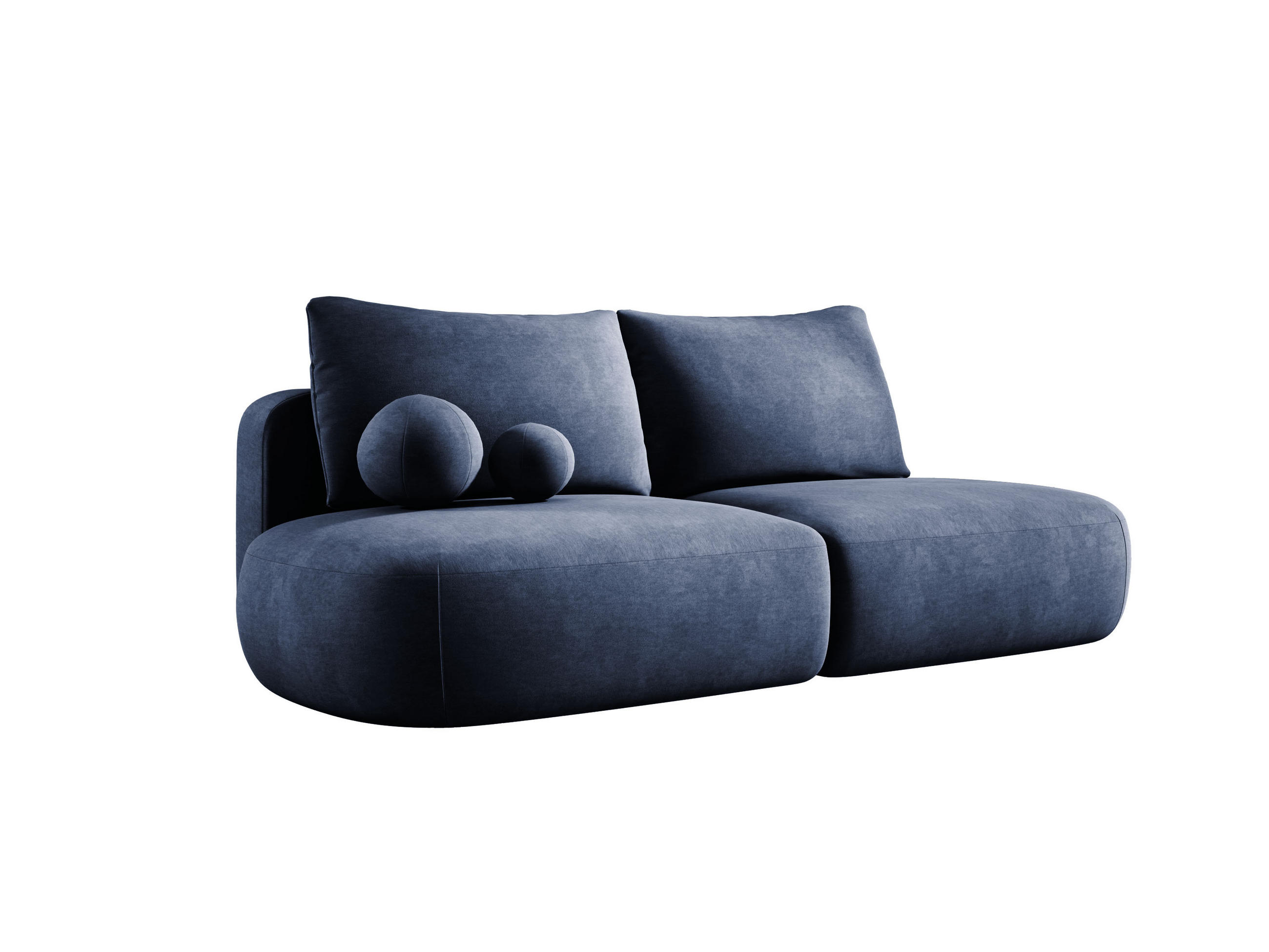 SCHLAFSOFA Moderne BABU mit Schlaffunktion – 3-Sitzer Sofa mit Bettkasten, DL-Automat, 2 Rückenkissen, 2 Zierkissen, 240x90x90 cm, Blau - Blau, Holz/Textil (240/90/90cm) - DomoHome