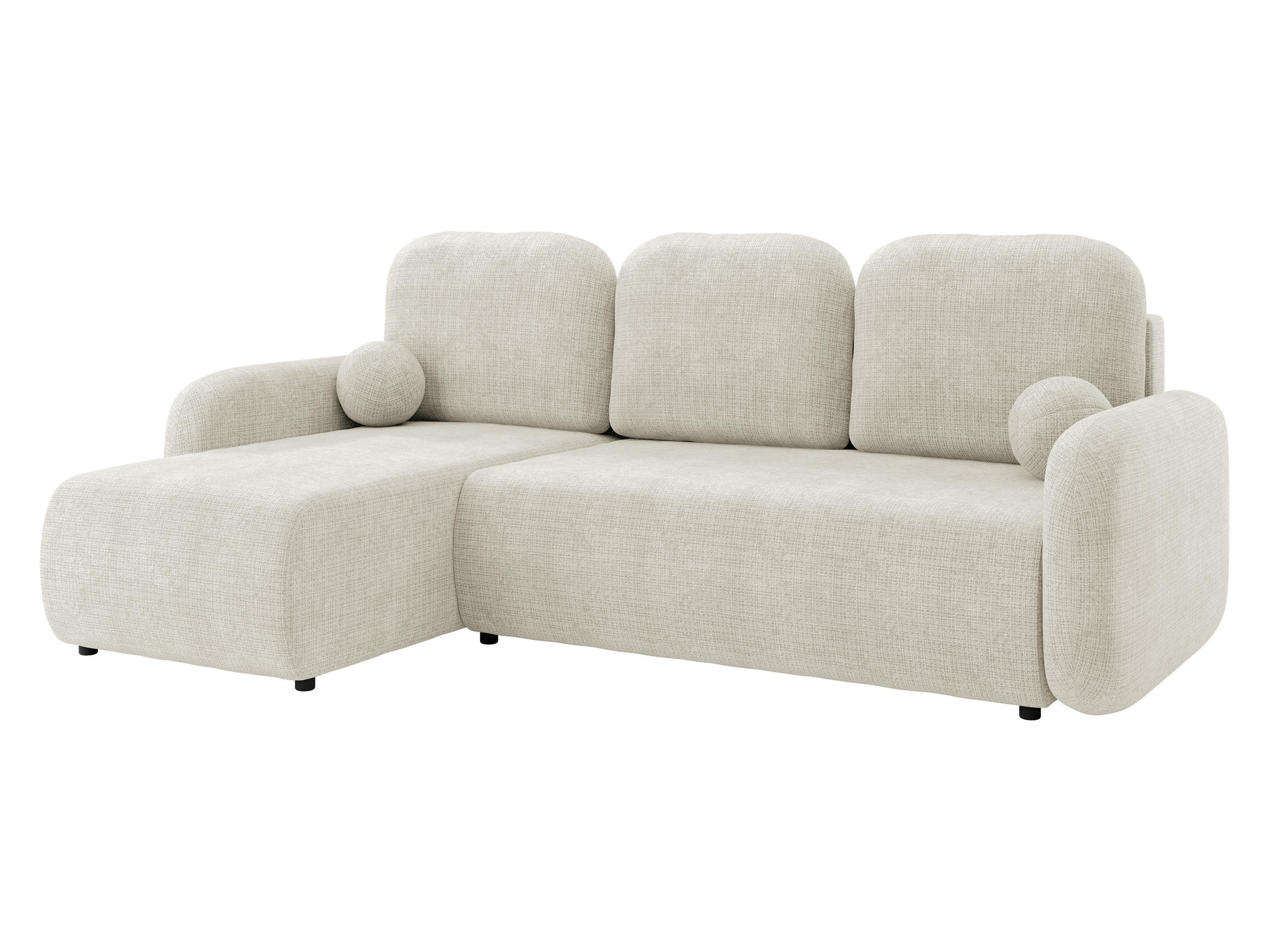 ECKSCHLAFSOFA Gizefa - Creme/Schwarz, Holz/Kunststoff (233/147cm) - MIRJAN24