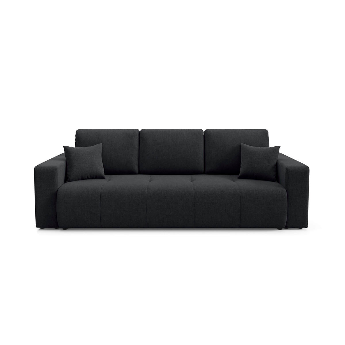 SOFA Giulia 3 Sitzplätze Schwarz - Schwarz, Holz (244/82/102cm) - Petits-meubles