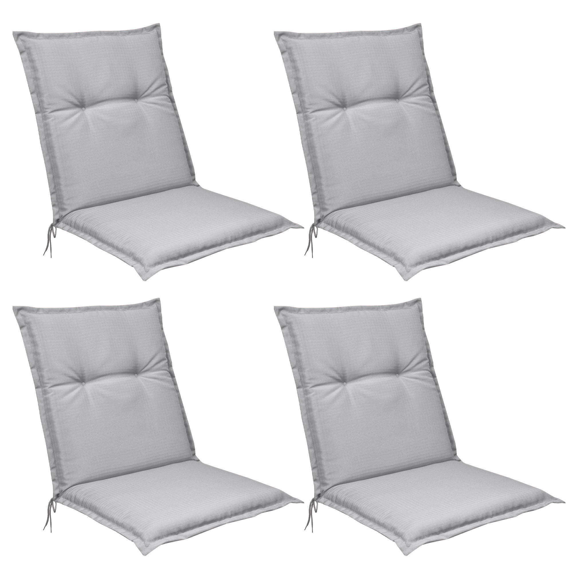 NIEDERLEHNERAUFLAGE Flair NL 100/50/8cm Hellgrau (4tlg) - Hellgrau, Textil (50/6/100cm) - Beautissu 