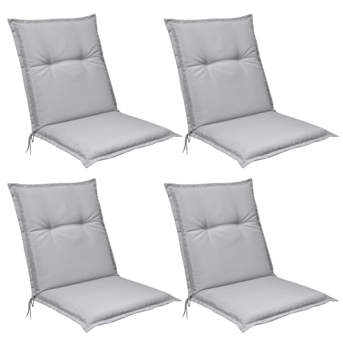 NIEDERLEHNERAUFLAGE Flair NL 100/50/8cm Hellgrau (4tlg) - Hellgrau, Textil (50/6/100cm) - Beautissu 