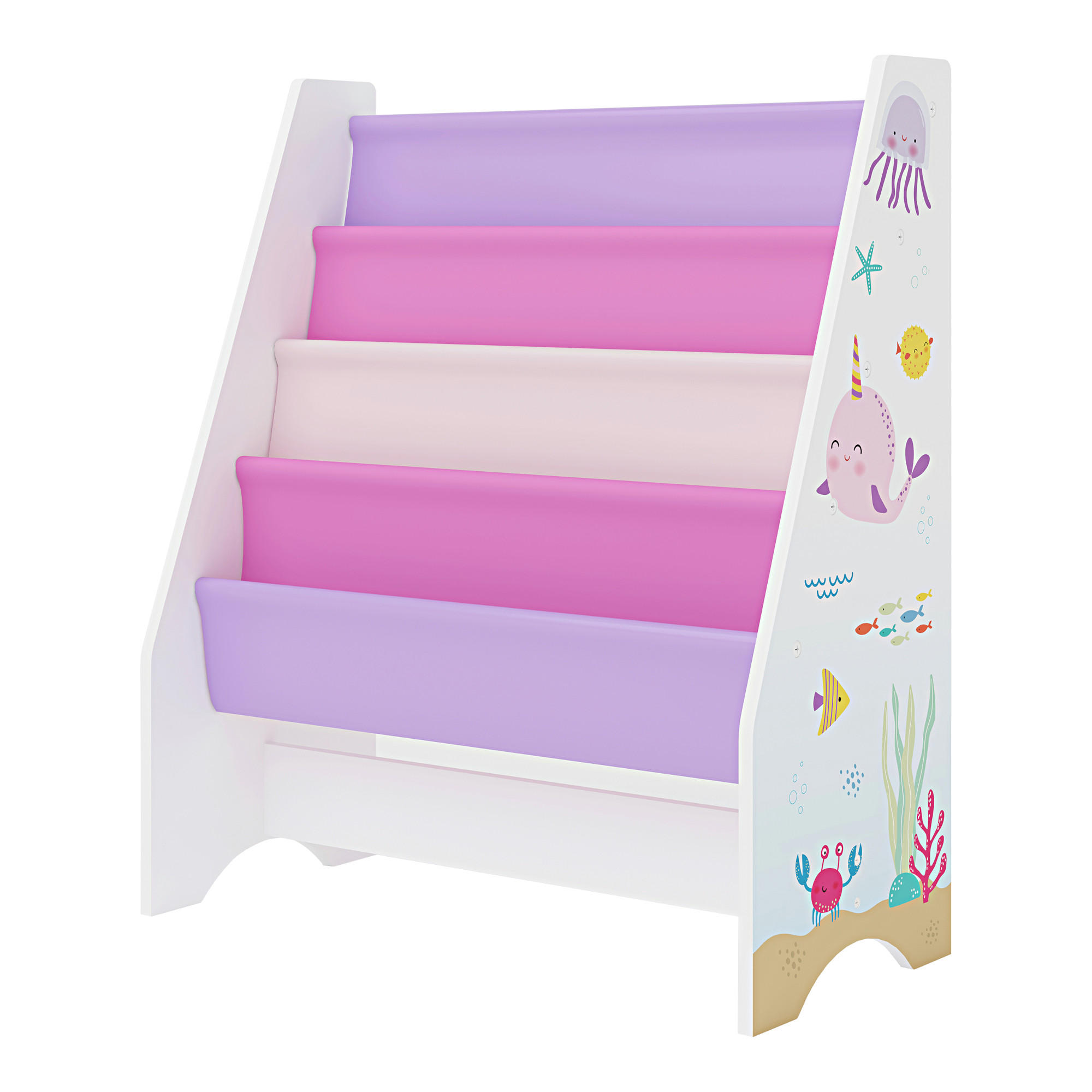KINDERREGAL Fisterra - Pink/Lila, Holzwerkstoff/Textil (62/74/29cm) - [en.casa]