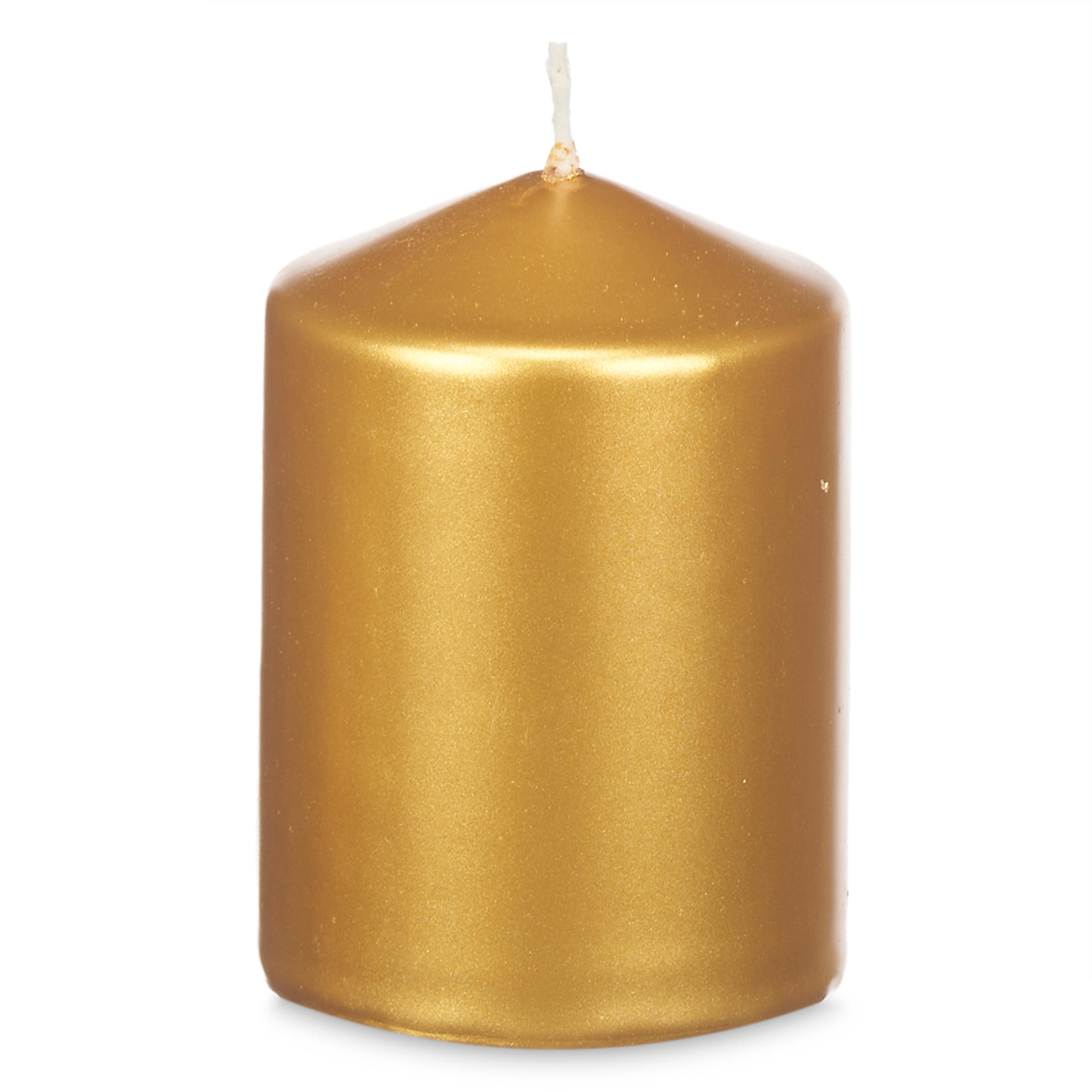 KERZE Zylinder Lunar Ø 7 cm - Goldfarben, Paraffin (7/10/7cm)