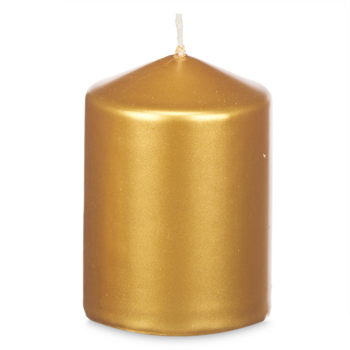 KERZE Zylinder Lunar Ø 7 cm - Goldfarben, Paraffin (7/10/7cm)