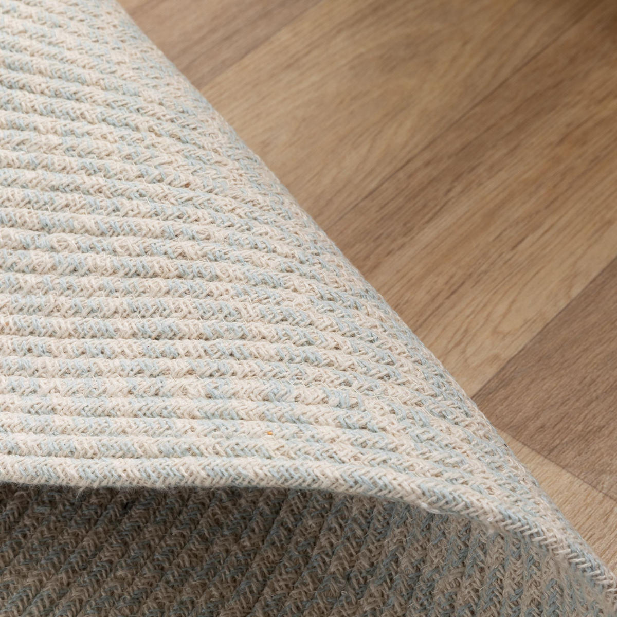 HANDWEBTEPPICH 170/170 cm Bali Plain - Hellblau, Naturmaterialien (170/170cm) - Steffensmeier