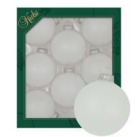 CHRISTBAUMKUGELN Uni-Design Lavera Weiß 7cm (Glas / 8 Stk.) - Weiß, Glas (7/7/7cm) - Krebs Glas Lauscha