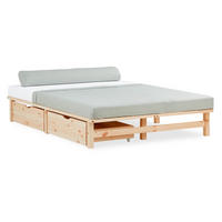 HOLZBETT mit Stauraum 140/200 cm natur - Braun, Holz (140/200cm) - Homestyle4u