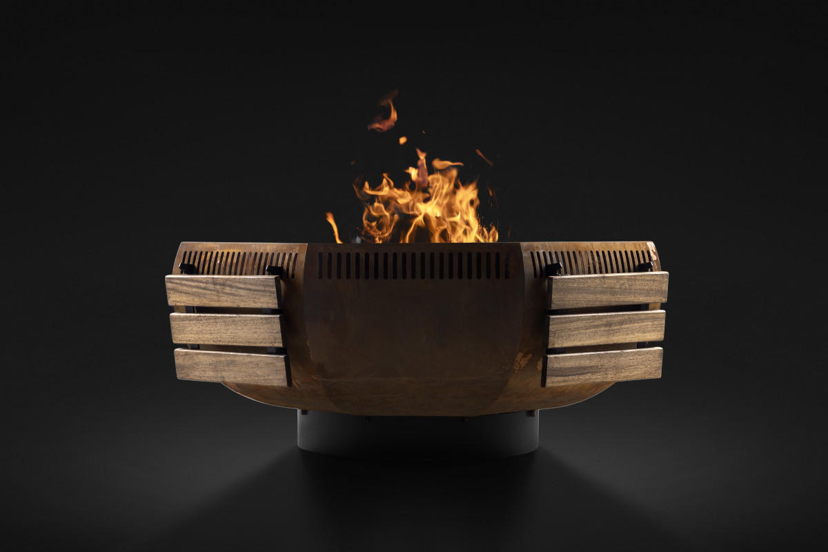 FEUERSCHALE mit Grillring WOX Corten 115 x 115 x 50 cm 96 kg aus Cortenstahl - Kupferfarben, Metall (115/50/115cm) - The Favilla