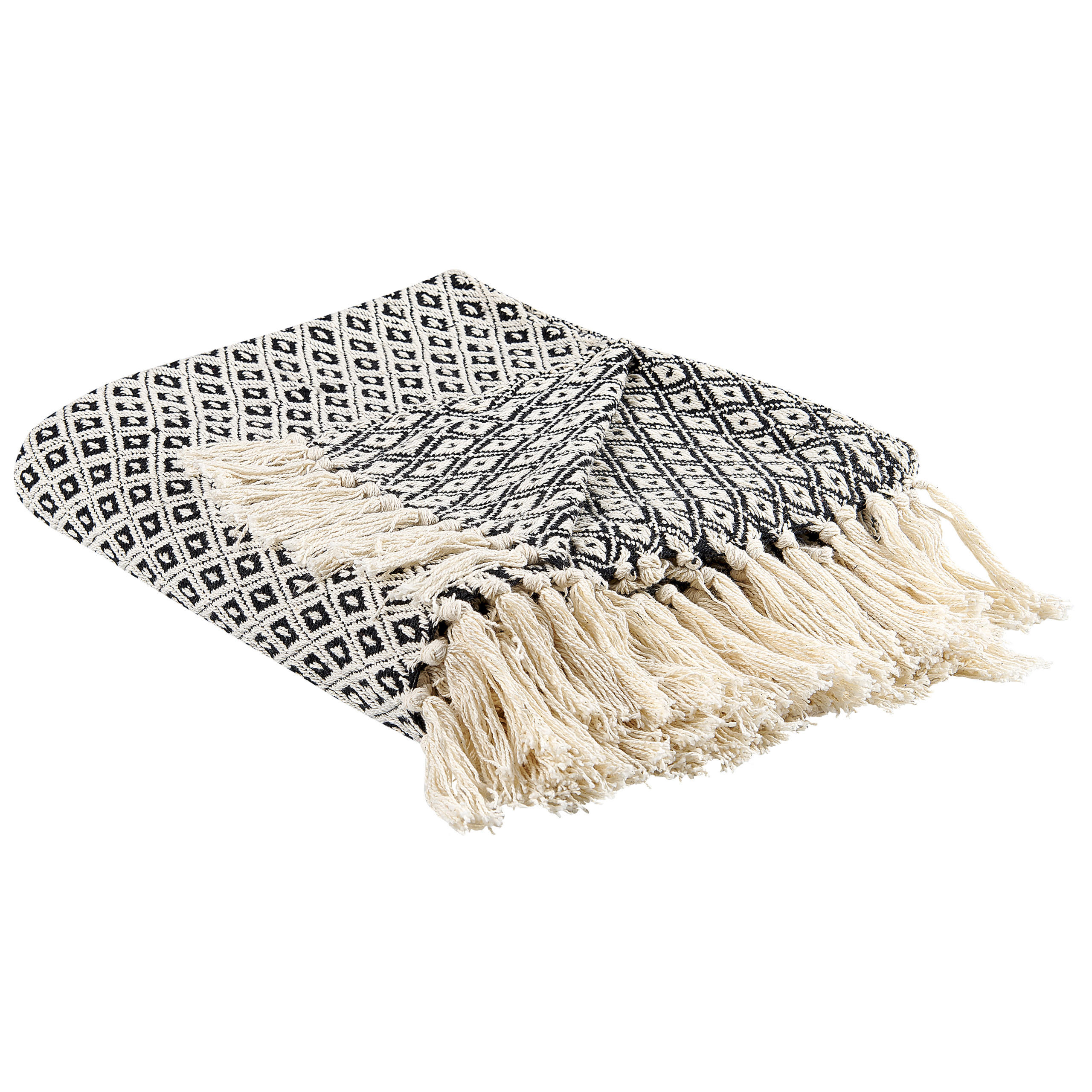 DECKE Creme Chyama 125/150 cm - Creme, Naturmaterialien/Textil (125/150cm) - Beliani
