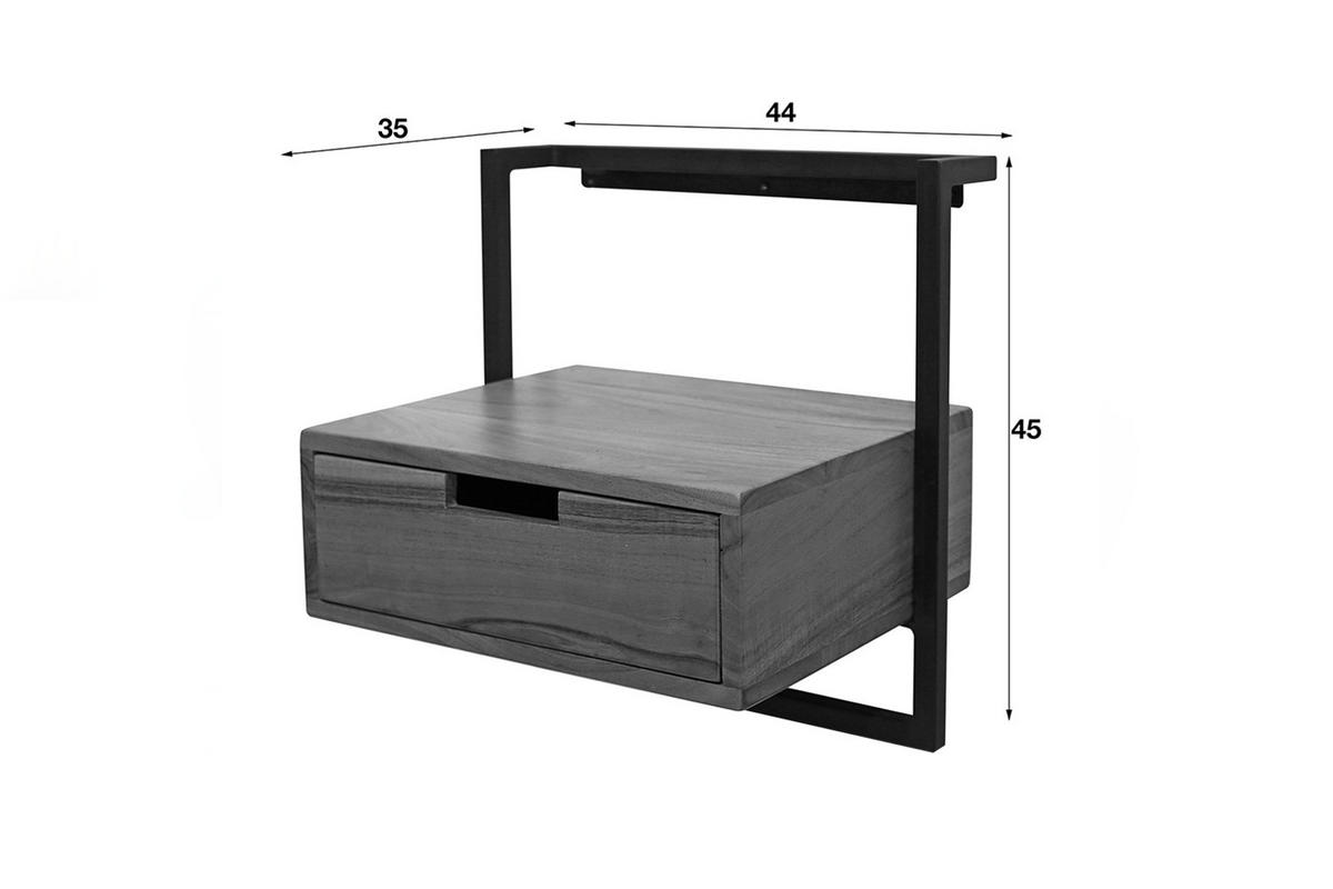 NACHTTISCH AIDY Holz Akazie - Braun, Holz (44/45/35cm) - KAWOLA