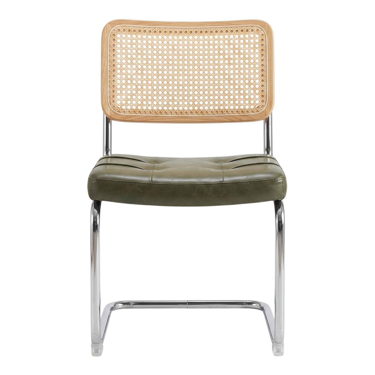 JÍDELNÍ ŽIDLE sada 4 ks, zelené, chrom a umělá kůže - zelená barva, kůže (53/84.6/46.4cm) - Urban Meuble